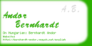 andor bernhardt business card
